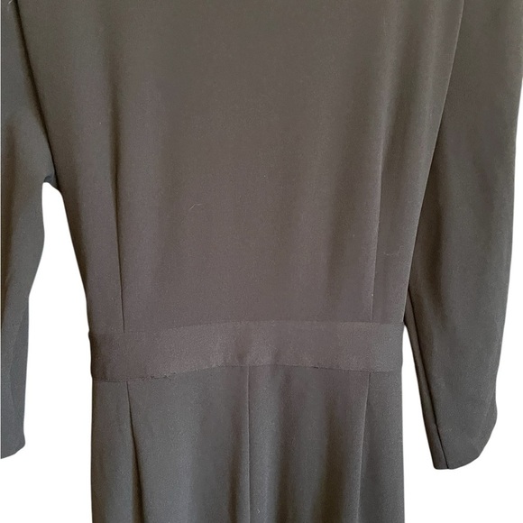 Halston Women's Black Solid 3/4 Sleeve -Front Zip-Size Large-Attached belt NWT - Picture 8 of 12